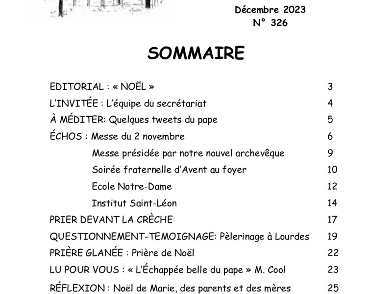 Trait d&rsquo;Union 326 décembre&nbsp;2023